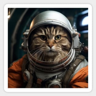 Astronaut Cat in Space - Siberian Forest Cat Magnet